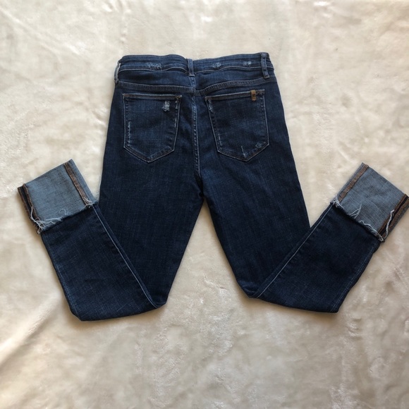 Joe’s Jeans Cuffed Straight Leg Cropped Dark Jean - Picture 2 of 10